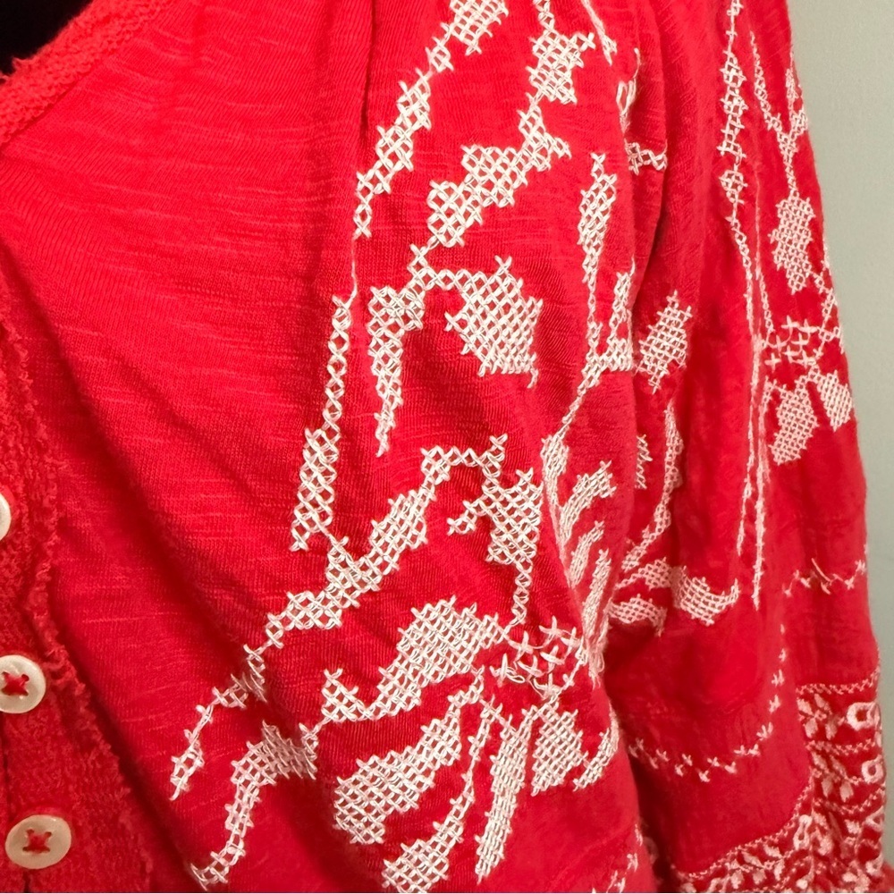 AP.NY | Mixed Media Embroidered Peasant Blouse | Sz S - Picture 7 of 10